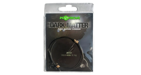 KORDA - Koncová montáž Dark Matter Ring Swivel Leader 18,1 kg 50 cm Weed