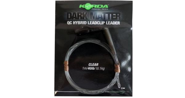 KORDA - Montáž Dark Matter Leader QC Hybrid Clip Čirá 100 cm 18,1 kg