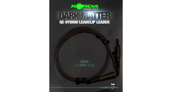 KORDA - Montáž Dark Matter Leader QC Hybrid Clip Zelená 100 cm 18,1 kg