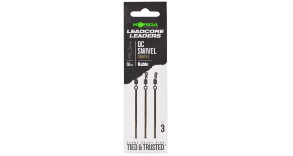 KORDA - Montáž Kable Leadcore Leader QC Swivel 50 cm Gravel