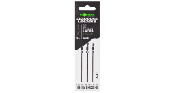 KORDA - Montáž Kable Leadcore Leader QC Swivel 50 cm Weed