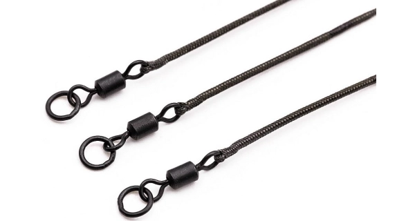 KORDA - Návazce Kable Leadcore Leader Ring Swivel 50 cm Gravel