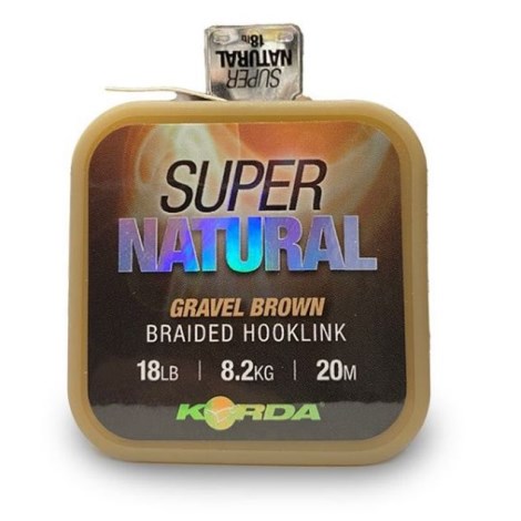KORDA - Návazcová šňůra Super Natural Gravel Brown 20 m, 18 lb