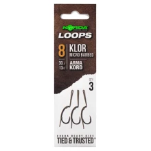 KORDA - Návazec Loop Rigs Klor vel. 8 30 lb 3 ks