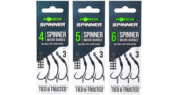 KORDA - Návazec Spinner Hack Sections Barbless bez protihrotu vel. 4