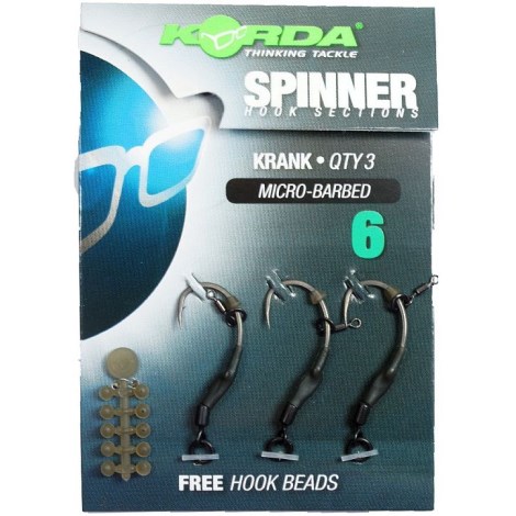 KORDA - Návazec Spinner Hook Section Krank vel. 6 3 ks