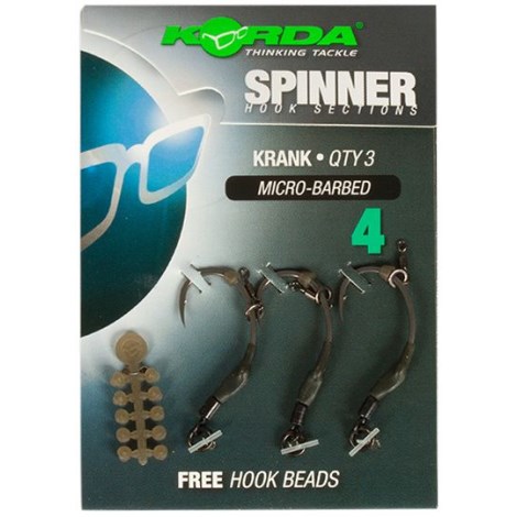 KORDA - Návazec Spinner Hook Sections Krank vel. 4 3 ks