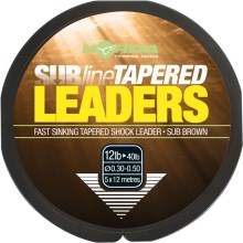 KORDA - Odhozový mobnofil Subline Tapered Leaders 0,33 - 0,50 mm hnědá 5 X 12 m