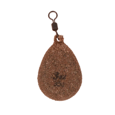 KORDA - Olověná zátěž textured flat pear swivel 3,5 oz 98 g