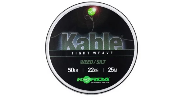 KORDA - Olověnka Kable Tight Weave 25 m 50 lb Weed