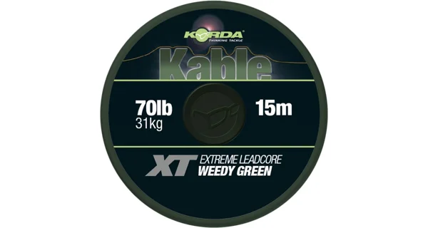 KORDA - Olověnka Kable XT Extreme Leadcore 15m 31kg Weedy Green