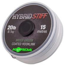 KORDA - Potahovaná šňůra Hybrid Stiff 20 lb Weedy Green 15 m