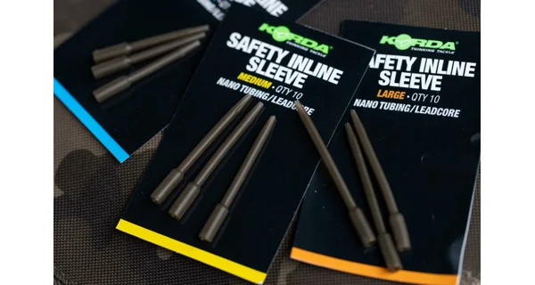 KORDA - Převleky Safety Inline Sleeve Nano Tubing Leadcore Large 10 ks