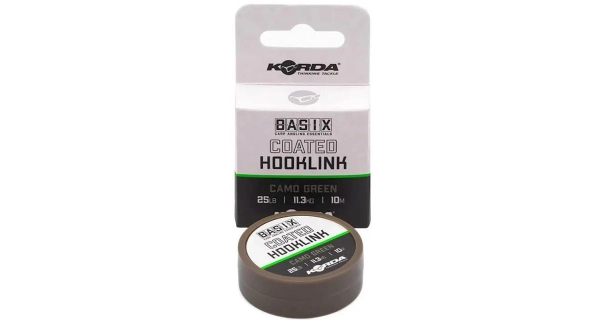 KORDA - Šňůrka potahovaná Basix Coated Hooklink 25 lb 10 m