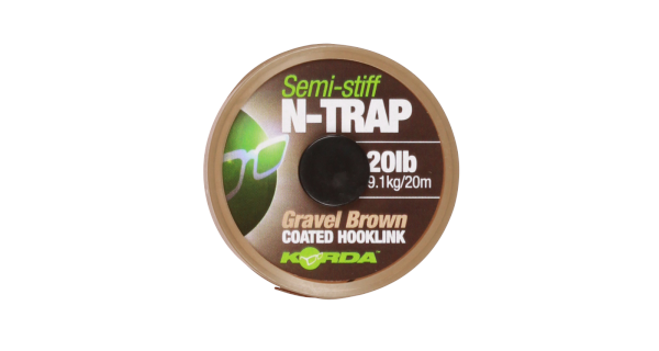 KORDA - Šňůrka potahovaná N-Trap Semi Stiff 30 lb hnědá 20 m