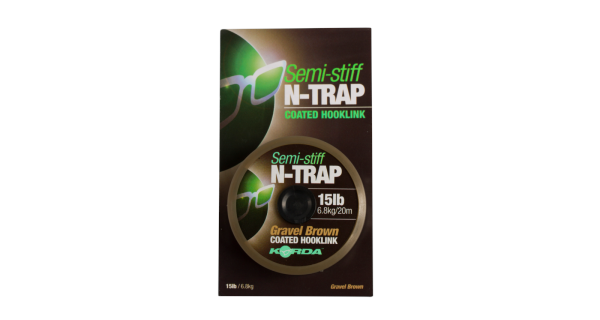 KORDA - Šňůrka potahovaná N-Trap Semi Stiff 30 lb hnědá 20 m