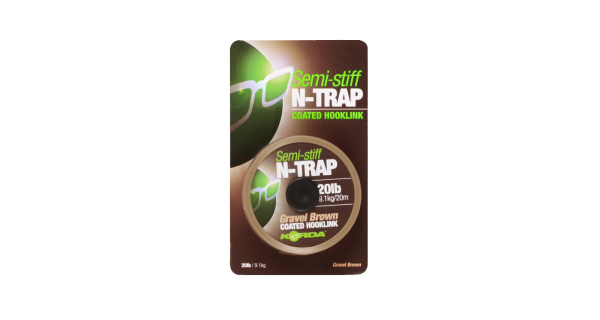 KORDA - Šňůrka potahovaná N-Trap Semi Stiff 30 lb hnědá 20 m