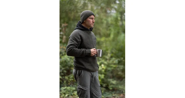 KORDA - Svetr Mindset Fisherman Knitted Sweater Dark Olive vel. XL