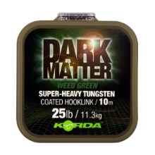 KORDA - Těžká potahovaná šňůrka Dark Matter Tungsten Coated Braid 18 lb 10 m zelená