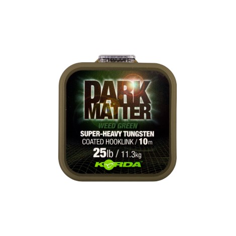 KORDA - Těžká potahovaná šňůrka Dark Matter Tungsten Coated Braid 25 lb 10 m zelená