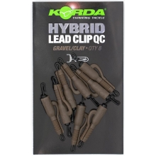 KORDA - Závěs na olovo QC Hybrid Lead Clip Gravel / Clay 8 ks