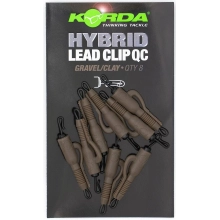 KORDA - Závěs na olovo QC Hybrid Lead Clip Gravel / Clay 8 ks