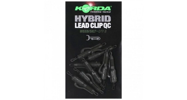 KORDA - Závěs na olovo QC Hybrid Lead Clip Weed/Silt 8 ks