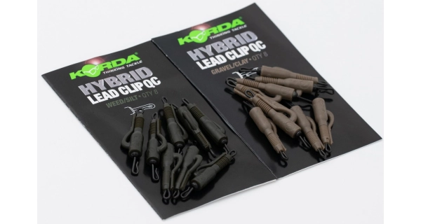 KORDA - Závěs na olovo QC Hybrid Lead Clip Weed/Silt 8 ks