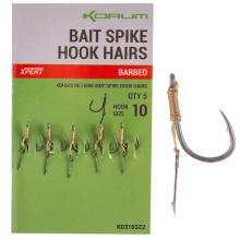 KORUM - Návazec Bait Spike Hook Hairs Barbed vel. 12 5 ks