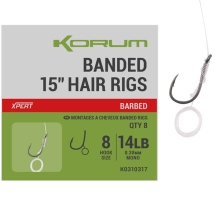 KORUM - Návazec Banded Hair Rigs Barbed 15" vel. 10 8 ks