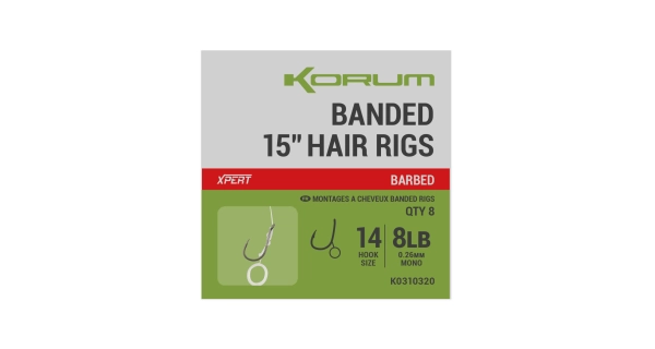 KORUM - Návazec Banded Hair Rigs Barbed 15