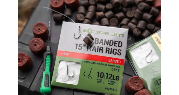 KORUM - Návazec Banded Hair Rigs Barbed 15