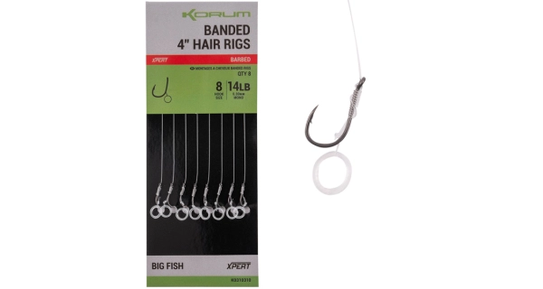 KORUM - Návazec Banded Hair Rigs Barbed 4