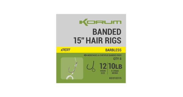 KORUM - Návazec Banded Hair Rigs Barbless 15