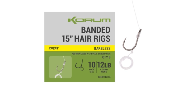 KORUM - Návazec Banded Hair Rigs Barbless 15