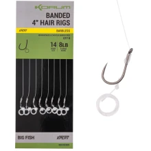 KORUM - Návazec Banded Hair Rigs Barbless 4" vel. 12 8 ks