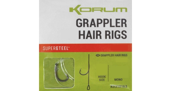 KORUM - Návazec Grappler Hair Rigs Barbless vel. 14 0,23 mm 8 lb 38 cm 8 ks