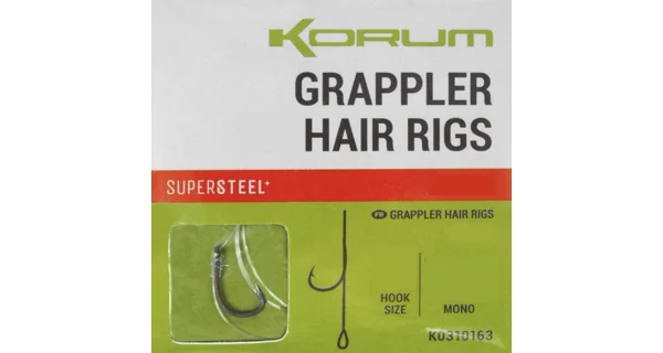 KORUM - Návazec Grappler Hair Rigs Barbless vel. 8 0,30 mm 14 lb 10 cm 8 ks