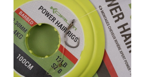 KORUM - Návazec Power Hair Rigs 0,28 mm 5,4 kg 1 m vel. 12 6 ks