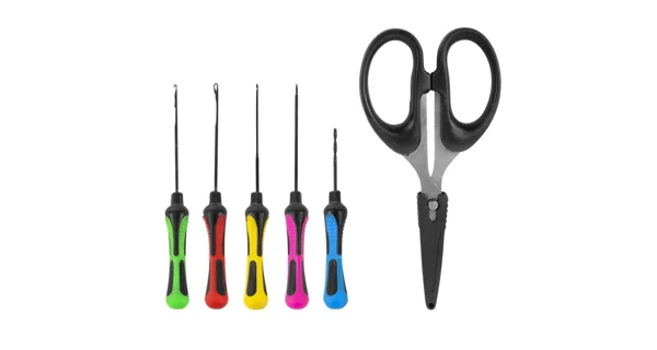 KORUM - Set Jehel a nůžky Baiting Tool a Scissor Set