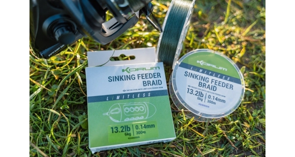 KORUM - Splétaná šňůra Limitless Sinking Feeder Braid 0,16 mm 7 kg 300 m