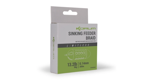 KORUM - Splétaná šňůra Limitless Sinking Feeder Braid 0,16 mm 7 kg 300 m