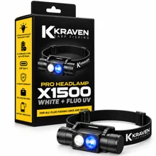 KRAVEN - Čelovka Pro Headlamp X1500 White + Fluo UV