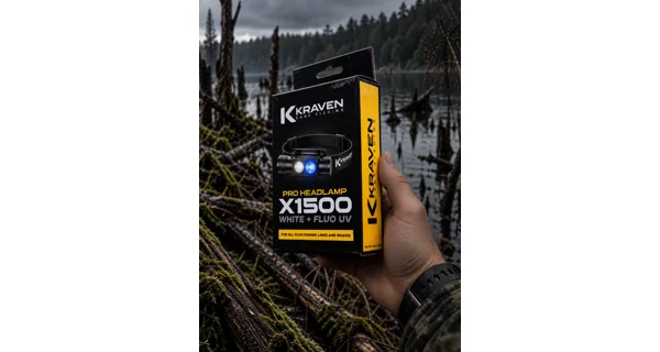 KRAVEN - Čelovka Pro Headlamp X1500 White + Fluo UV