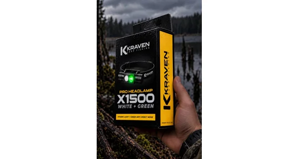 KRAVEN - Čelovka Pro Headlamp X1500 White + Green