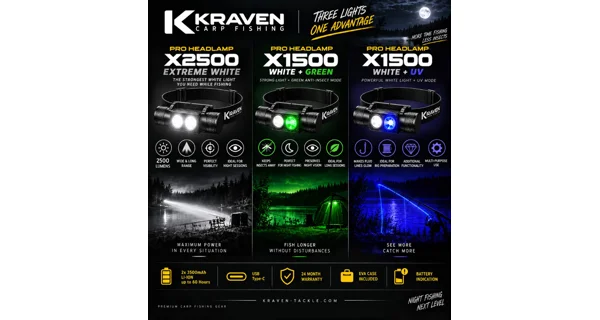 KRAVEN - Čelovka Pro Headlamp X2500 Extreme White
