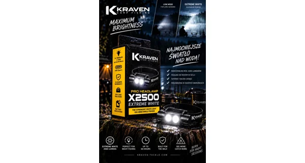 KRAVEN - Čelovka Pro Headlamp X2500 Extreme White