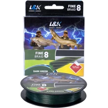 L&K - Pletená šňůra Fine Braid Zelená 0,12 mm 150 m 7,8 kg