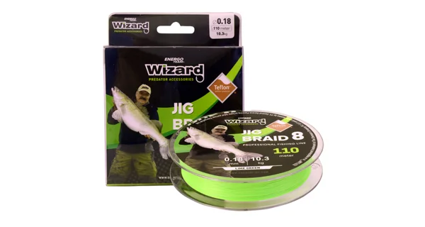 L&K - Pletená šňůra Jig Braid 8 Zelená 0,15 mm 9,1 kg 110 m