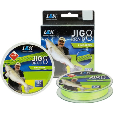 L&K - Pletená šňůra Jig Braid Zelená 0,06 mm 110 m 4 kg